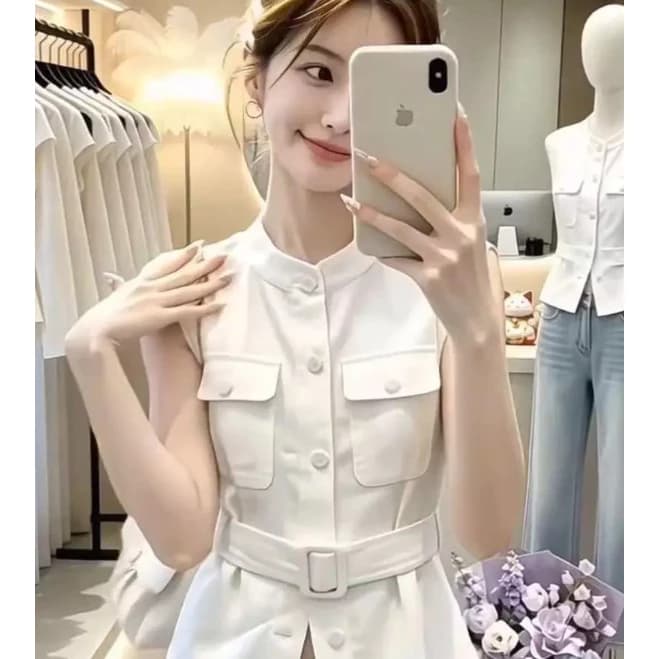 KOREAN STYLE KEMEJA TANPA LENGAN